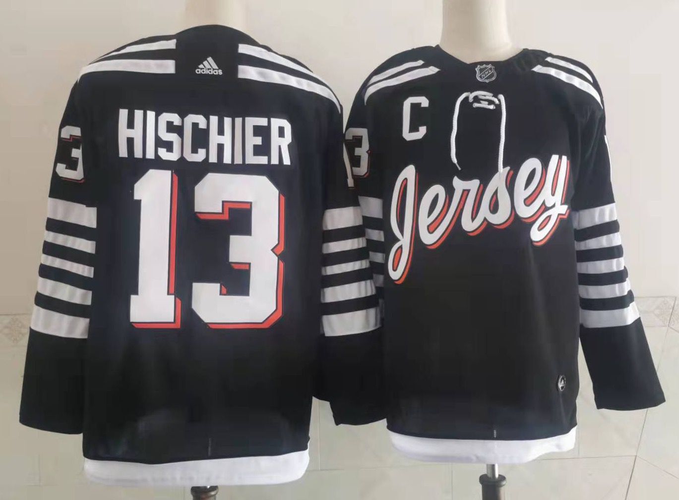 Men New Jersey Devils 13 Hischier Blue New 2022 Adidas NHL Jersey